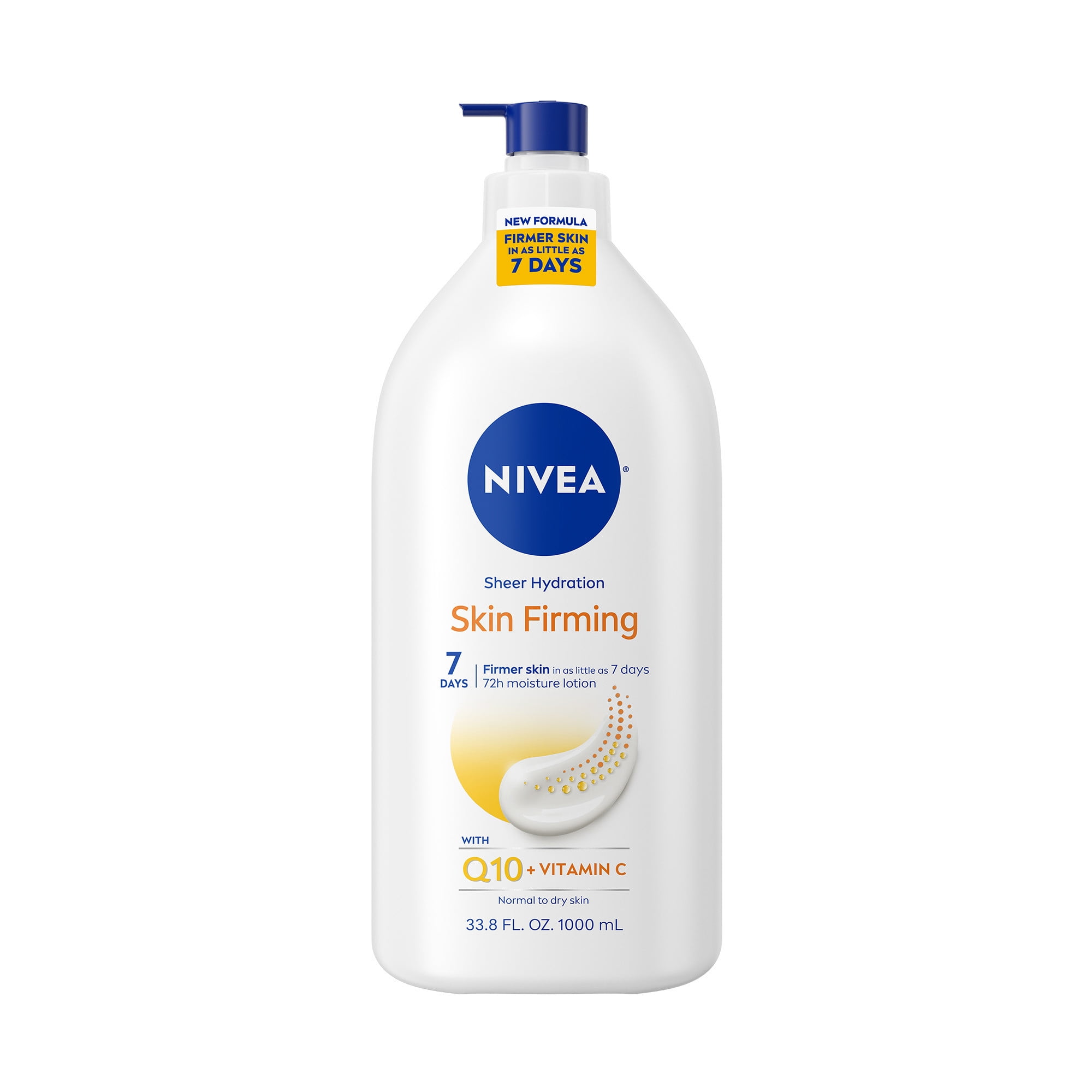 NIVEA Skin Firming Sheer Hydration Body Lotion with Q10 and Vitamin C, 33.8 fl oz