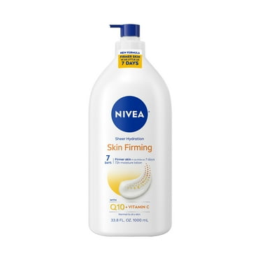 NIVEA Skin Firming Sheer Hydration Body Lotion with Q10 and Vitamin C, 33.8 fl oz