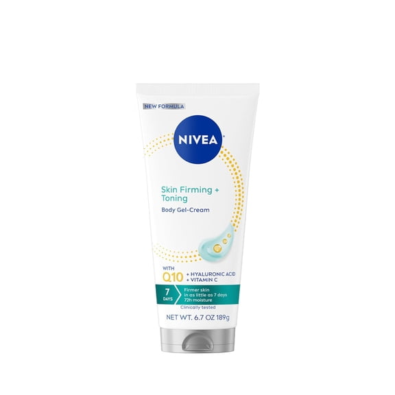 NIVEA Skin Firming + Toning Body Gel-Cream, Q10 and L-Carnitine, Non-Greasy, 6.7 oz