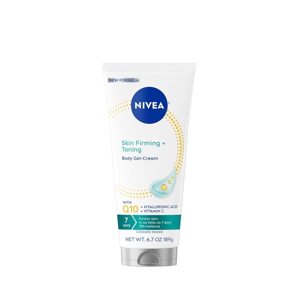NIVEA Skin Firming & Toning Gel-Cream with Q10 - Hydrating, Smoothing,  Nourishing, 6.7 Oz Tube