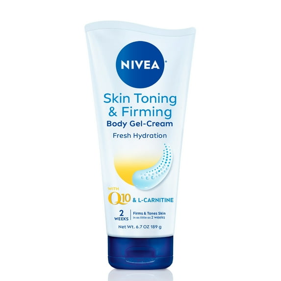 NIVEA Skin Firming + Toning Body Gel-Cream, Q10 and L-Carnitine, Non-Greasy, 6.7 oz