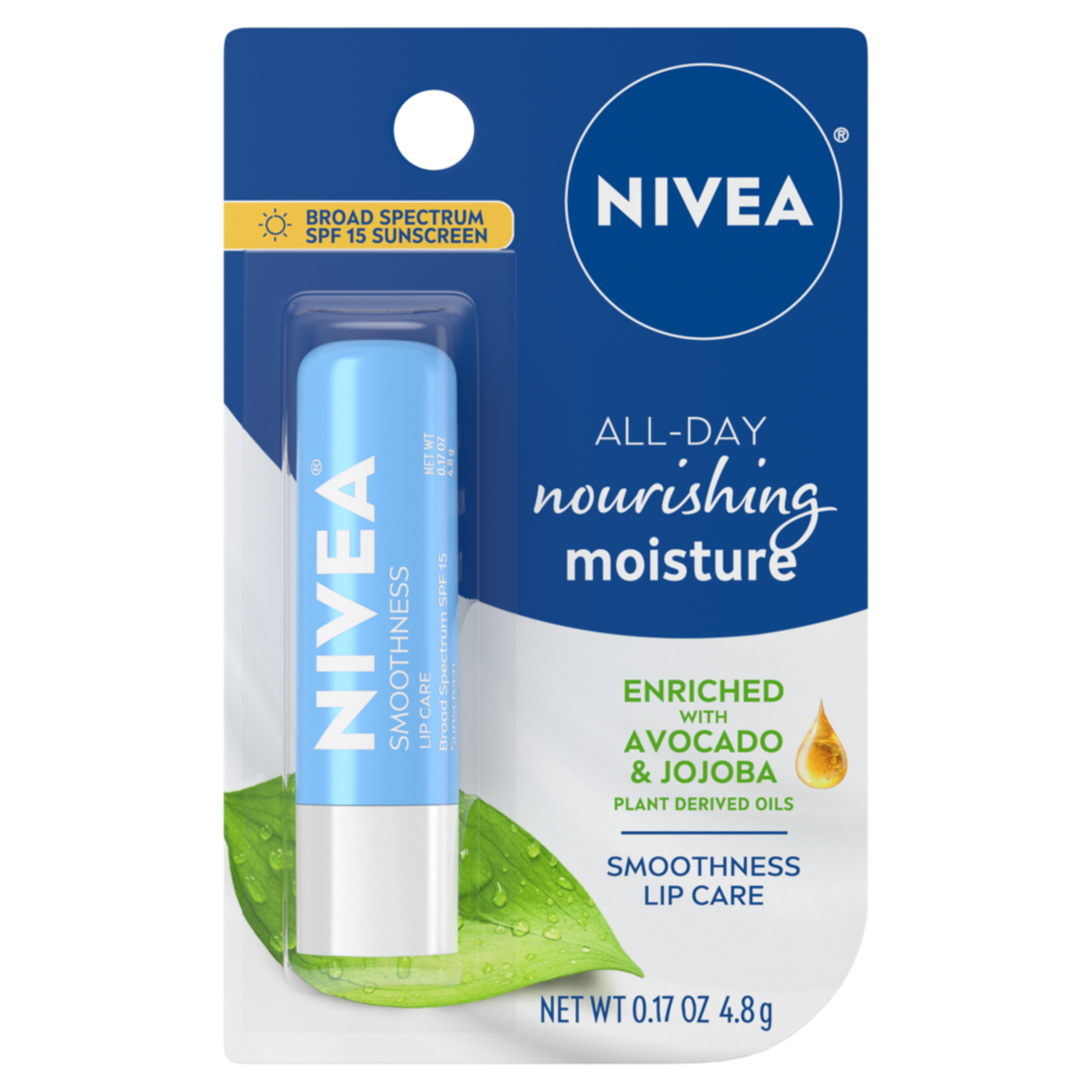 NIVEA Smoothness Lip Care SPF 15, Lip Balm SPF Stick, 0.17 Oz - image 1 of 6