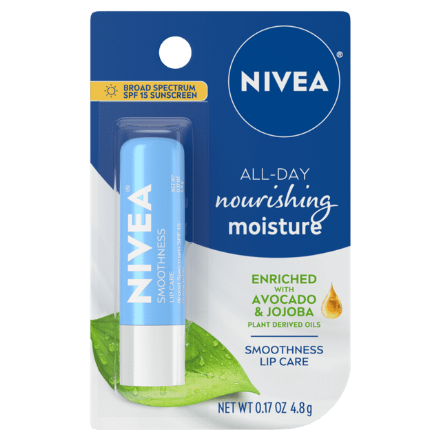 NIVEA Smoothness Lip Care SPF 15, Lip Balm SPF Stick, 0.17 Oz