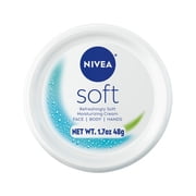 NIVEA Soft Refreshingly Soft Moisturizing Cream for Face, Body and Hands, Jojoba Oil, 1.7 oz