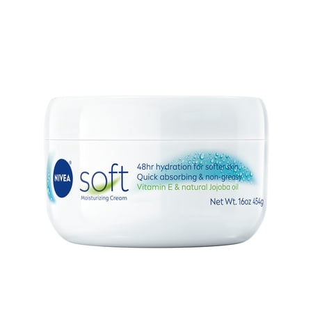 NIVEA Soft Refreshingly Soft Moisturizing Cream for Face, Body and Hands, Jojoba Oil, 16 oz