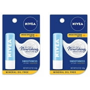 NIVEA a Kiss of Smoothness Hydrating Lip Care SPF 15, 0.17 oz Pack of 2