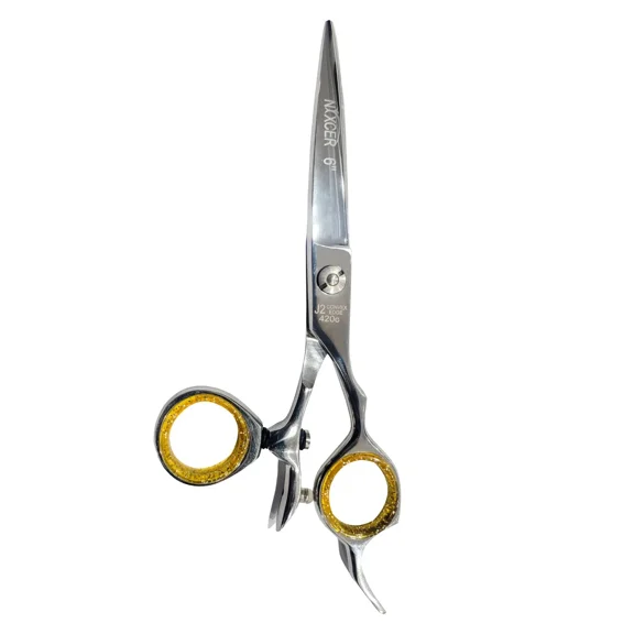 NIXCER PROFESSIONAL CONVEX EDGE SWIVEL SHARP HAIR CUTTING SCISSORS 6" SILVER
