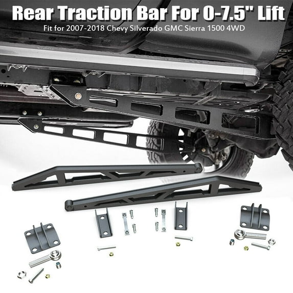 NIXFACE 0-7.5" Lift Rear Traction Bar For 2007-2018 Chevy Silverado GMC Sierra 1500 4WD
