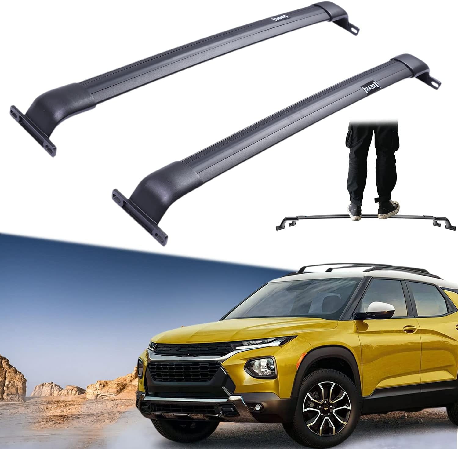NIXFACE 220LBS Flush Matte Black Cross Bars Roof Racks for Chevy ...