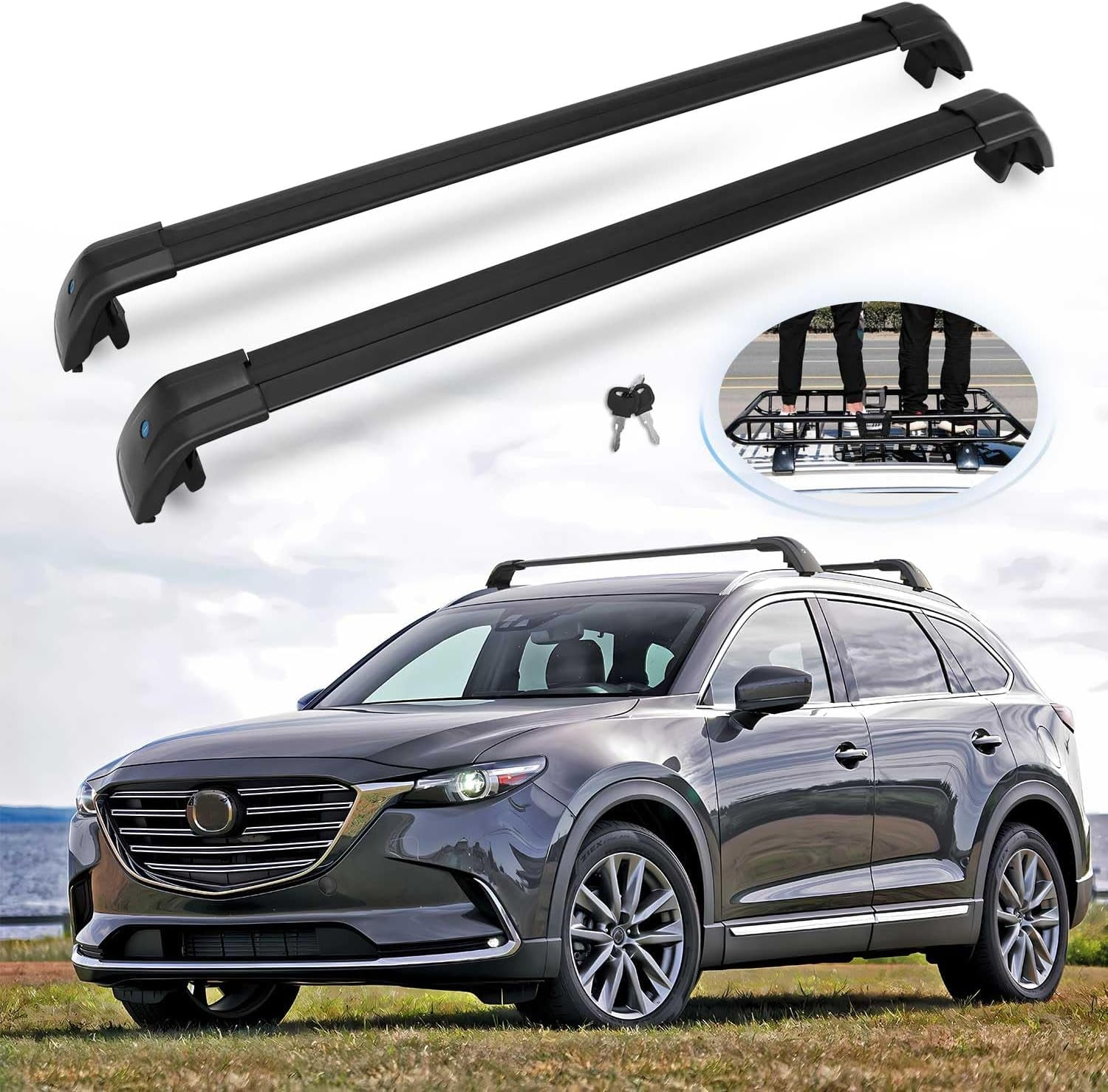 NIXFACE Cross Bars Roof Racks for Mazda CX9 CX9 20162023 AntiTheft