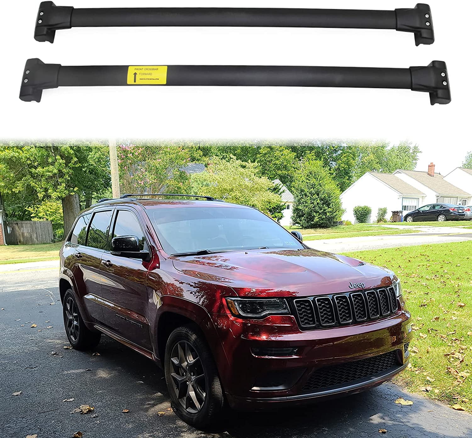 NIXFACE Crossbars Fit for 2011-2021 Jeep Grand Cherokee Roof Rack Luggage Holder Aluminum Black