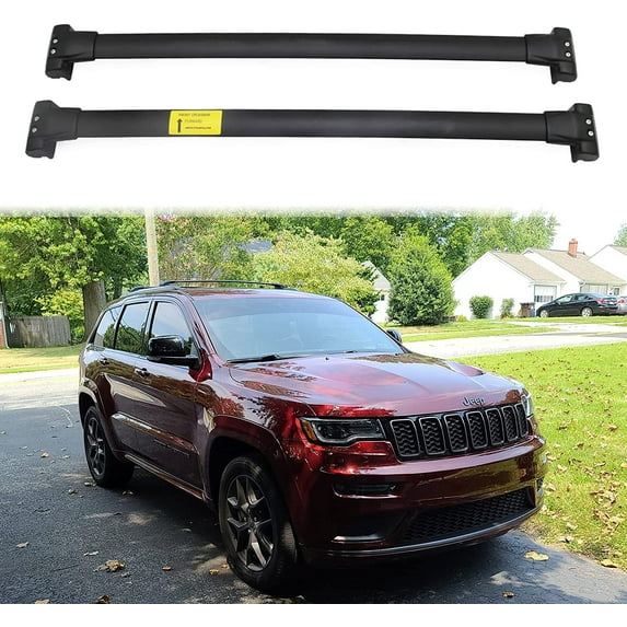 NIXFACE Crossbars Fit for 2011-2021 Jeep Grand Cherokee Roof Rack Luggage Holder Aluminum Black
