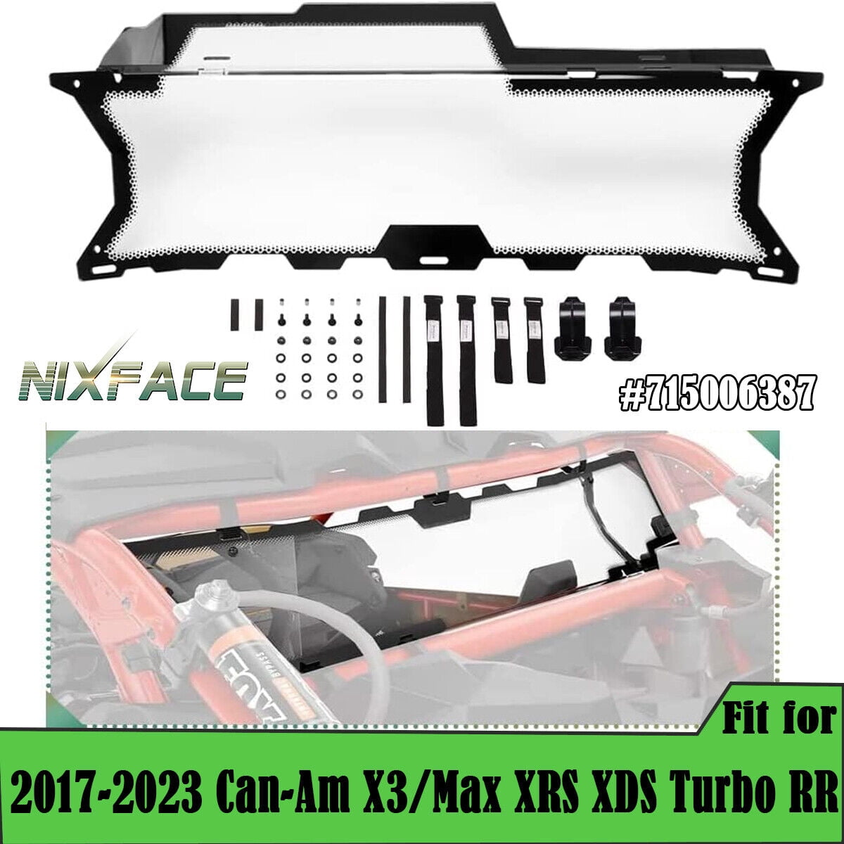NIXFACE For 17-23 Can Am Maverick X3 Rear Vinyl Windshield Cab Back ...