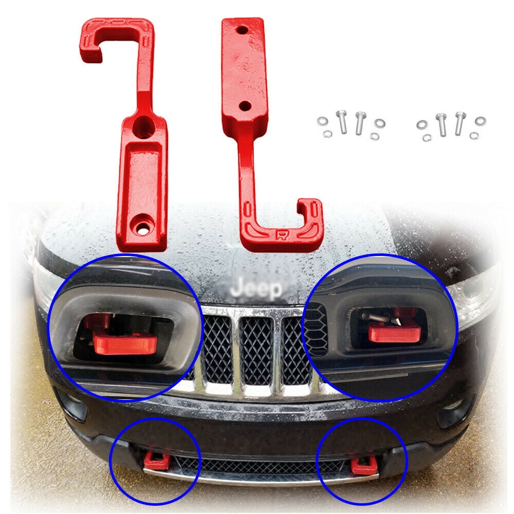 NIXFACE Red Steel Tow Hooks for 20152019 Grand Cherokee WK2