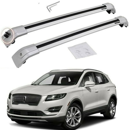 NIXFACE Silver Cross Bars for Lincoln MKC 2015-2019 Roof Rack Rail Luggage Carrier