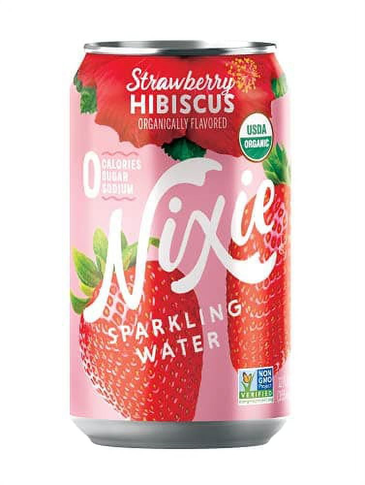 NIXIE Organic Sparkling Strawberry Hibiscus Water Drinks, 12 oz
