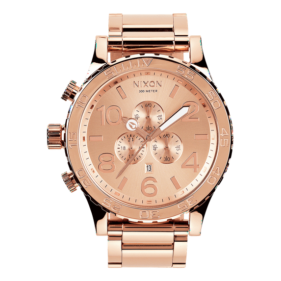 NIXON 51-30 Chrono A083 - All Rose Gold - 300m Water Resistant Men's Analog Fashion Watch (51mm Watch Face, 25mm Stainless Steel Band)