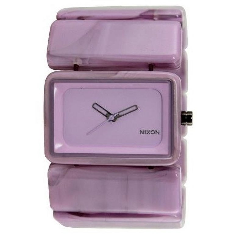 Nixon Vega Watch Women 43mm Purple Large Rectangle Dial Stretch New Battery Nixon watch vega black - Gem main image 4
