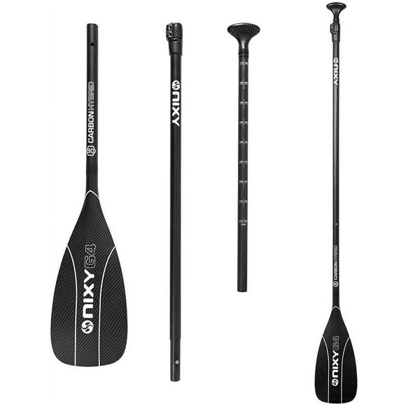 NIXY Carbon Fiber Hybrid SUP Paddle Adjustable 3-Piece Stand Up Paddleboard Paddle  Blade Size 90 - Lightweight and Floating - Adjustable from 67 to 84 inches