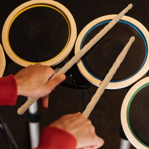 NIYANGLE Stage Drumstick Professional Drumsticks Bamboo Durable for Drum Players 1 Pair 16x0.6in