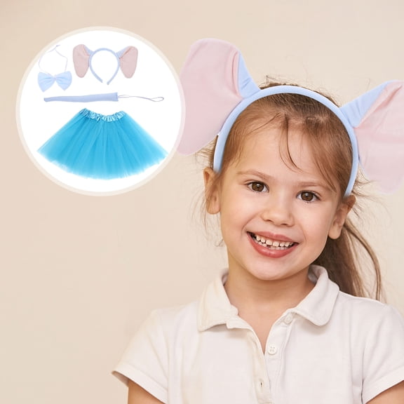 NIYANGLE Cute Elephant Costume Accessories Blue Cloth Headband for Stage Performance 1Set