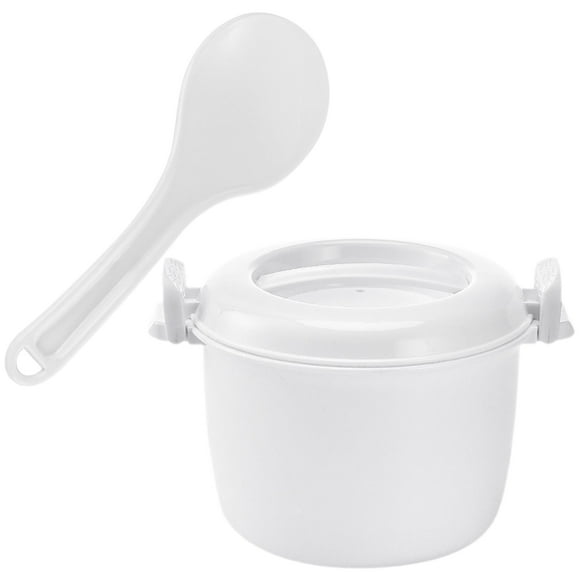 NIYANGLE Small Rice Cooker Microwave Rice Cooker White Food Grade Plastic 1 Set 8.25x6.88x5.50in