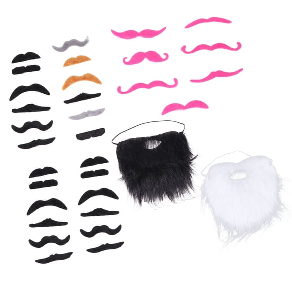 NIYANGLE 1 Set Self-Adhesive Fake , Realistic Cloth Costume Mustache Props for Cosplay, Parties, Events and