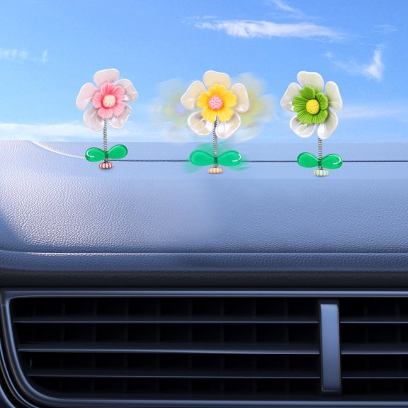 NIYANGLE 10 Pcs Car Flower Decor Plastic Creative Dashboard Decorations