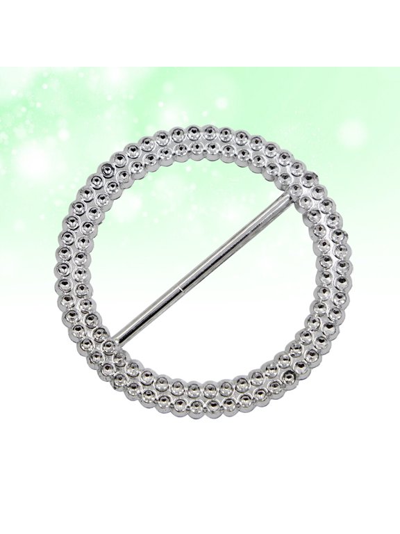 Plated Silver Plastic Decor Buckle Round Design for Parties and Galas 100Pcs