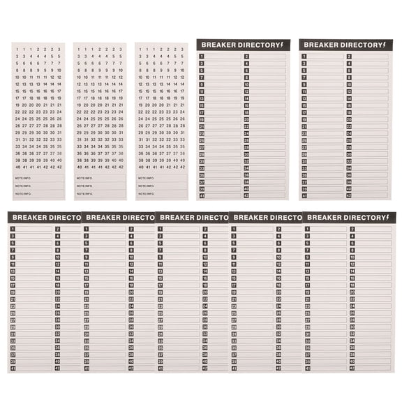 NIYANGLE 10Pcs Industrial Breaker Panel Sticker Set Weather Resistant Electrical Box Labels