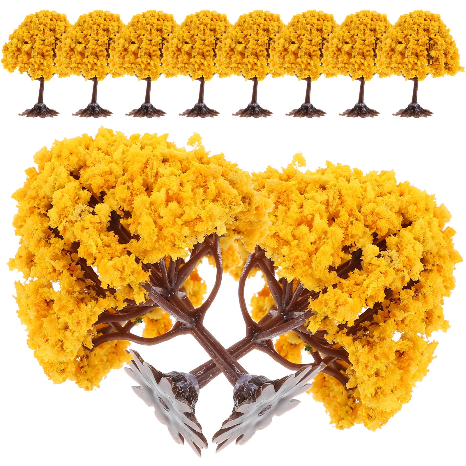 NIYANGLE 10Pcs Orange Model Trees Miniature Landscape Decoration for ...