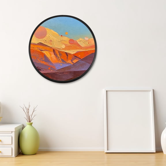 NIYANGLE Round Metal Picture Frame, Black, Versatile Artwork Compatibility, for Decor