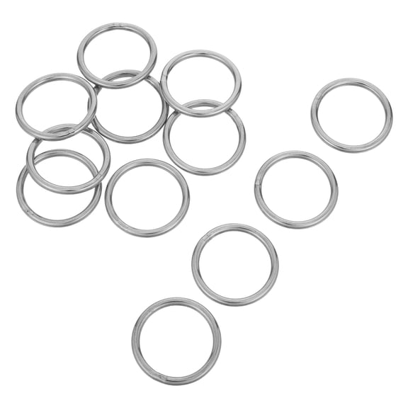 NIYANGLE 12Pcs Stainless Steel O Ring Hardware Plated Silver Secure Connection for Dog Leash and Camping