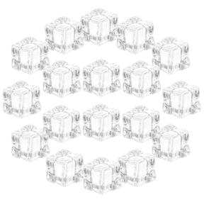 NIYANGLE 130Pcs Realistic Touch Fake Ice Cubes Clear Acrylic Decoration for Photography and Parties