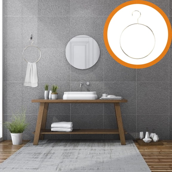 NIYANGLE 1Pack Round Hangers in Golden Metal for Organizing Closet Space 9.82X7.07X0.12in