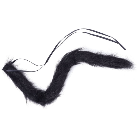 NIYANGLE 1Pc Cat Tail Prop Black Wool Bendable Tail for Adults Decoration