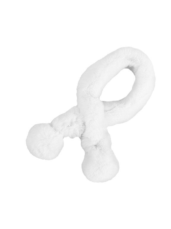 1Pc White Warm Plush Scarf Soft Thick Neck Gaiter for Daily Winter Wear