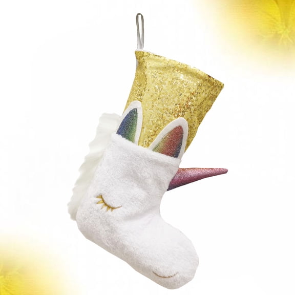 NIYANGLE 1Pc Funny Yellow Unicorn Storage Bag with Light Resistant Dacron