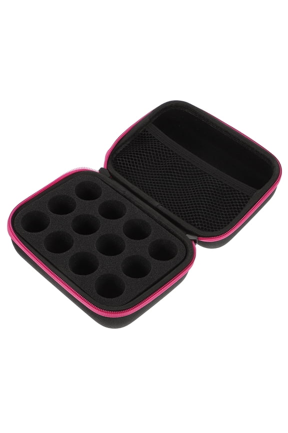 1Pcs 6.5X4.5X2.8In Essential Oil Storage Bag Pink Portable Oil Bottle Container For Women Travel