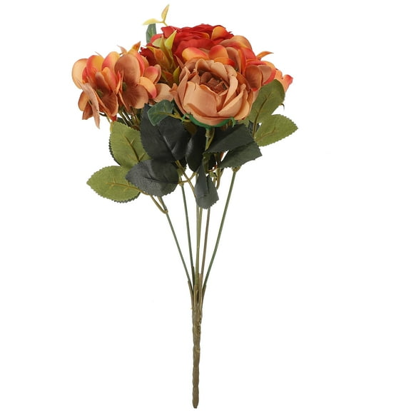 NIYANGLE 1Pcs Artificial Flowers For Outdoor Orange Silk For Home Decor