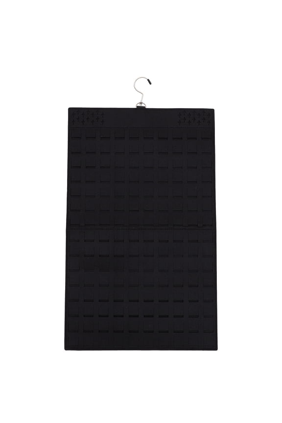 1Pcs Black Felt Hanging Jewelry Organizer For Travel And Shop Display With Dual Sided Design