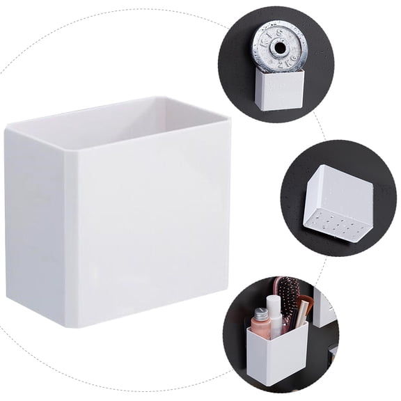 NIYANGLE 1Pcs Simple Design White Plastic Storage Rack for Toothbrush and Toothpaste Storage 10.5x7.5x17cm