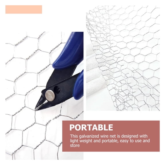 NIYANGLE Chicken Wire Mesh Hexagonal Wire Net Galvanized Iron 1Set for Poultry Fencing