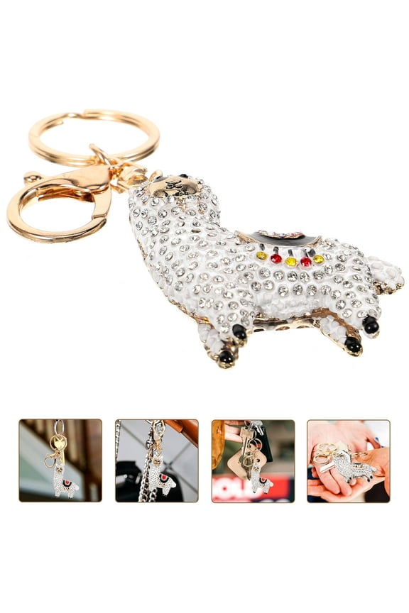1Set Details Alpaca Shape Keychain Charm for Purse Decoration