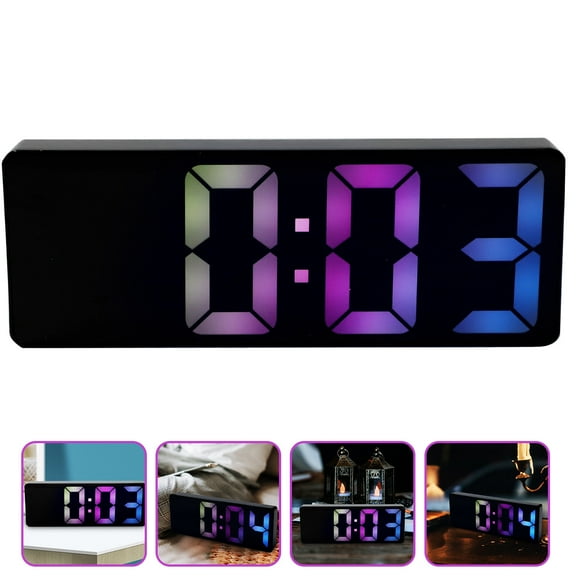 NIYANGLE Alarm Clock Bedroom Black 1Pack 6.3x2.4x1In
