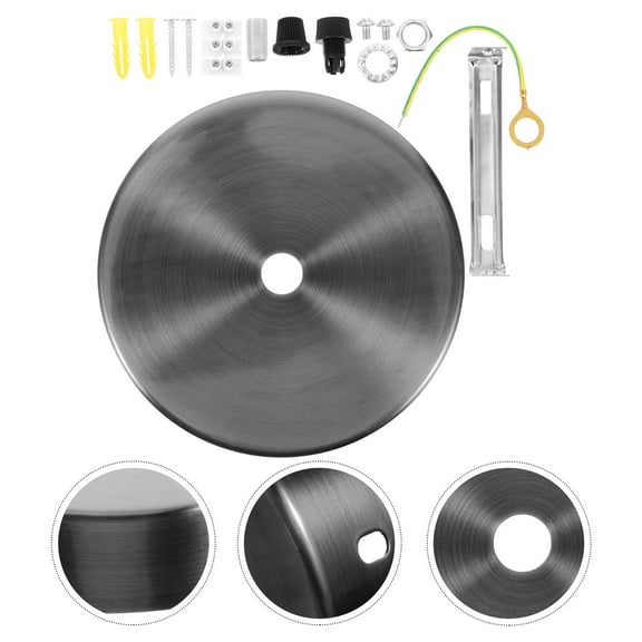 NIYANGLE 1Set Pendant Canopy Kit Electroplating Process Round Shape for Ceiling Light Fixture 3.9in Diameter