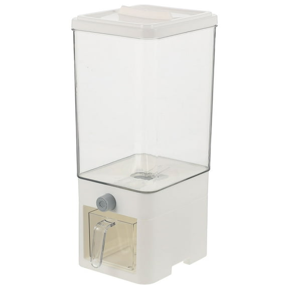 NIYANGLE 1Set Rice Grain Dispenser White 3.75L Capacity With Press Pump Release For Kitchen