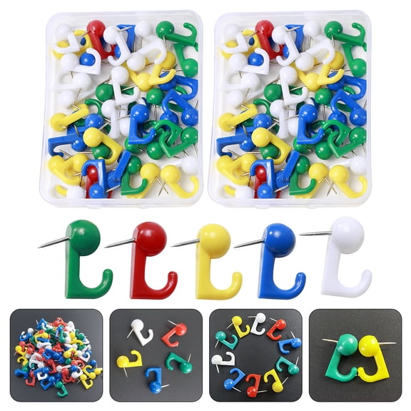 NIYANGLE Multi-Color Stainless Steel Thumb Tacks, 2-Pack for Picture Hanging, Office Supplies, Home Repair and Crafting Use