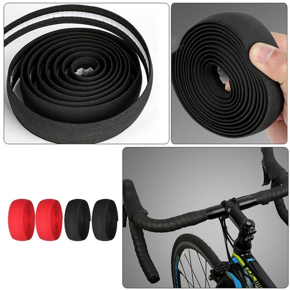 NIYANGLE Bike Handlebar Grip Tape Handlebar Tapes Black 2 Pairs 78.60X1.18X0.12in
