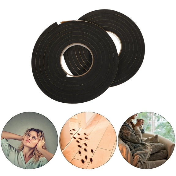 NIYANGLE 2 Rolls EVA Sponge Tape Non-skid Packaging 10mm Wide for Indoor Use Window Sealer Tape